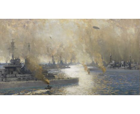 James Paterson PRSW RSA RWS (British, 1854-1932)The German Fleet After Surrender - Firth of Forth 21 November 1918 signed and