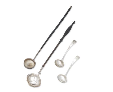 A George IV punch ladlemaker's mark CD,  Edinburgh 1820 With circular bowl and baleen handle, the second by J McKay, Edinburg