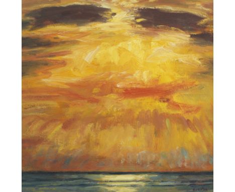 John Houston OBE RSA RSW RGI SSA (British, 1930-2008)Light on the Sea, Evening signed 'Houston' (lower right) and further tit