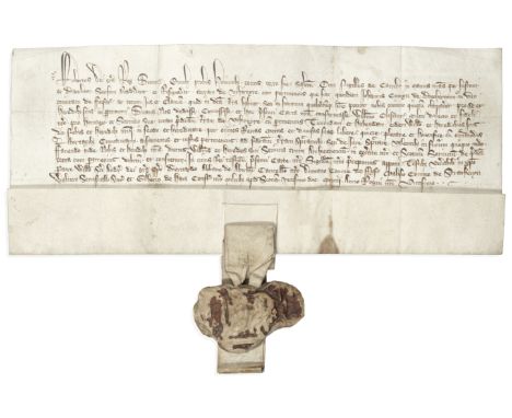 ROBERT I ('THE BRUCE')Letters Patent in his name as King of Scotland,  granting lands at 'Uthirtyre' [Auchtertyre] in the she