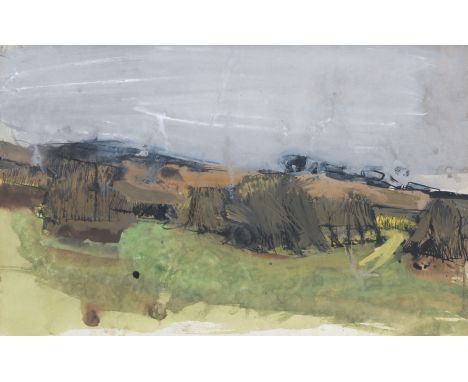 Joan Eardley RSA (British, 1921-1963)Cornfield, Catterline watercolour, gouache and ink33 x 53 cm. (13 x 20 7/8 in.)Painted c