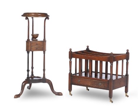 A George III style Mahogany Canterbury,together with a George III style tripod wash stand  (2)For further information on this