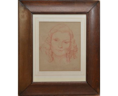 Augustus John R.A. (Welsh 1878-1961), Portrait of a girl, possibly Dorelia, pencil on paper, Signed 'John' bottom right (some