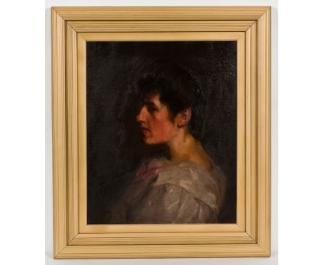 * DAVID FOGGIE RSW RSA (SCOTTISH 1878 - 1948),
PORTRAIT OF JEANNIE B. MELVILLE
oil on canvas, signed bottom left corner, furt
