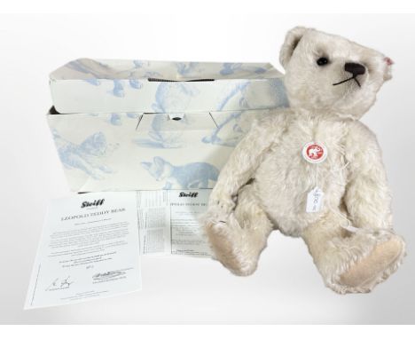 A Steiff limited edition Leopold teddy bear, No. 2 of 1500, boxed with certificate.