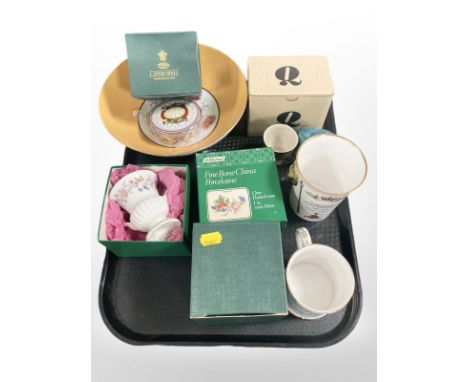 A National Trust mug in box, St Michael porcelain urn, a Caverswall trinket box the 100th Anniversary of the Great War, limit
