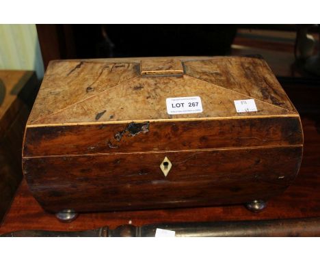 A 19th century sarcophagus caddy box, a/f