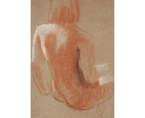 Frank Dobson RA, British 1886-1963 -&nbsp;Seated female nude seen from the back;&nbsp;chalk and coloured chalk on paper, 43.5