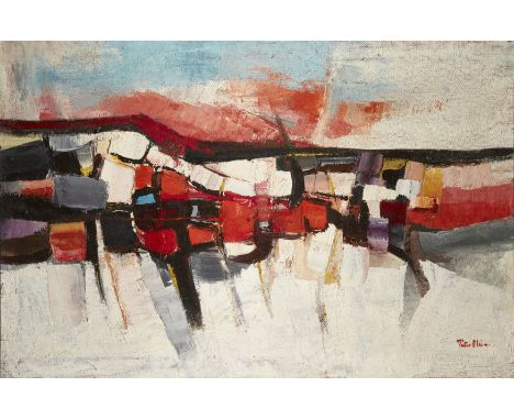 Peter Oliver,&nbsp;British 1927&ndash;2006 -&nbsp;Abstract landscape, c.1957-65;&nbsp;oil on canvas, signed lower left 'Peter