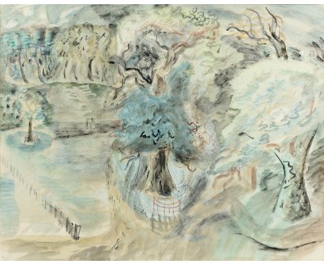 David Jones,&nbsp;British 1895-1974 -&nbsp;The Little Wood, c.1940;&nbsp;watercolour and pencil on paper, signed lower right 