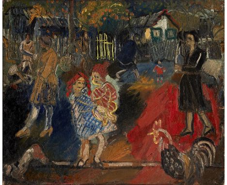 Anthony Gross CBE RA,&nbsp;British 1905-1984 -&nbsp;Yellow Gate, Le Zone, Paris, 1930;&nbsp;oil on canvas, signed and dated l