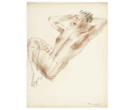 Joachim Weingart,&nbsp;Polish 1895-1942 -&nbsp;Nude; &nbsp;charcoal and crayon on paper, signed lower right 'Weingart', 65.5 