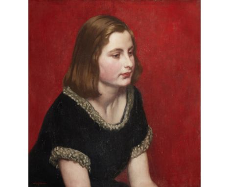 Harold Knight RA,&nbsp;British 1874-1961 -&nbsp;Portrait of a Girl;&nbsp;oil on canvas, signed lower left 'Harold Knight', 60