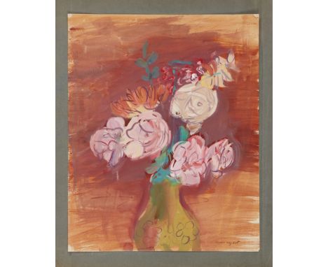 Joachim Weingart,  Polish 1895-1942 -   Flowers in a Vase;   gouache on paper, signed lower right 'Weingart', 53.5 x 43.2 cm 
