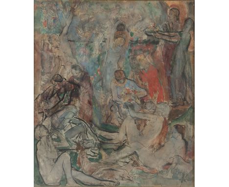 Dame Ethel Walker DBE ARA,&nbsp;British 1861-1951 -&nbsp;Study for 'The Four Seasons, Decor n.4';&nbsp;watercolour and ink on