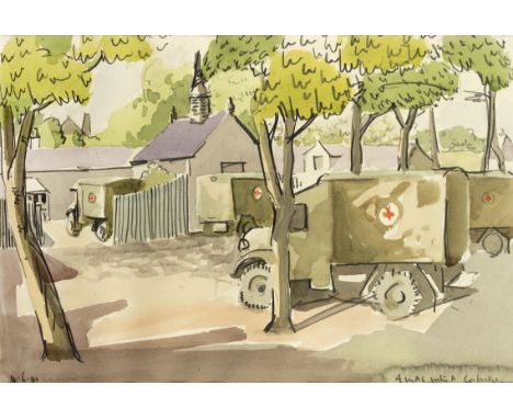 George Lambourn,  British 1900-1977 -   4 Mac. Section A Corbridge, 1941;   watercolour and pencil on paper, signed and dated