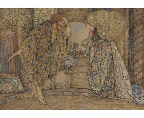 Annie French,&nbsp;Scottish 1872-1965 -&nbsp;The Old Ballard of Edward Edward;&nbsp;pen and ink, watercolour and gouache on p