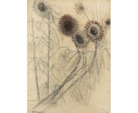 Alfred Horace Gerrard,  British 1899-1998 -   Dandelions;   crayon on paper, signed lower left 'A H Gerrard 1937', 48.5 x 36 