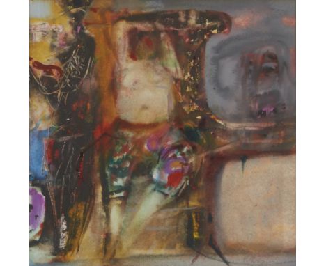 Sir Robin Philipson RA PRSA RSW RGI,&nbsp;Scottish 1916-1992 -&nbsp;Odalisque and Black Figure, c.1960s;&nbsp;on paper, signe