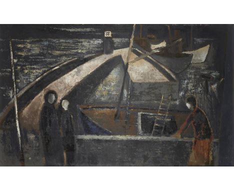 Stanley Clifford-Smith,&nbsp;British 1906-1968 -&nbsp;Harbour, Co. Cork;&nbsp;oil on board, signed, titled and annotated on t