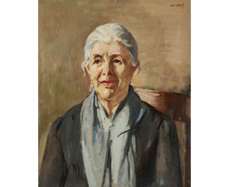 Philip Naviasky,&nbsp;British 1894-1983 -&nbsp;Portrait of an old lady;&nbsp;oil on board, signed upper right 'Naviasky', 61 