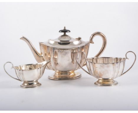 Two trays of metalware, silver-plated teaset, a pair of telescopic candlesticks, gallery trays and salvers, baskets, cutlery,