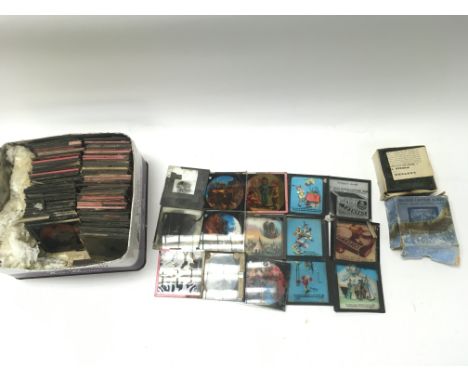A large collection of vintage lantern slides