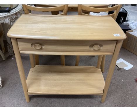 A modern blonde Ercole hall table, single draw and shelf.