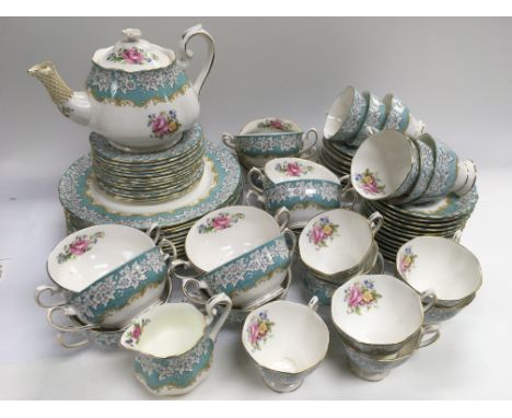 A Royal Albert dinner and tea service in Enchantment pattern.