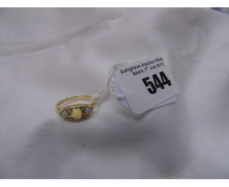 A 9 Carat Antique Opal and Diamond Ring.