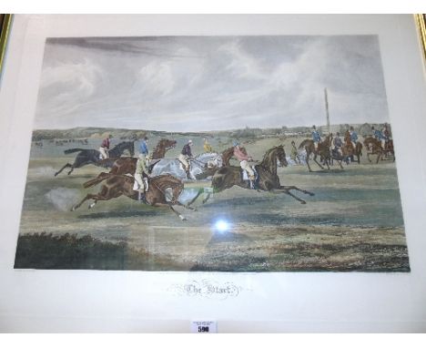 'The Start' Hunting Scene Engraving. After H.Allken  60cm x 77cm. 