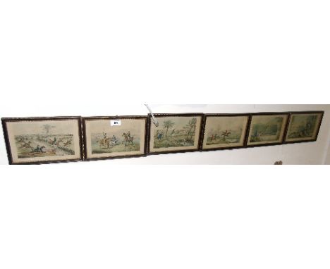 A Set of Six 19th Century Hunting Engravings after Henry Alken.