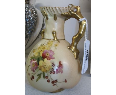 A Royal Worcester Blushware Jug, shape 1507, date code for 1908. 11.5cm.