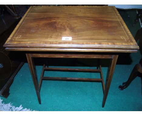 An Edwardian Mahogany Fold Over Card Table, c.1900