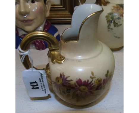 A Royal Worcester Blushware Jug, shape 1094, date code for 1908. 11cm. 