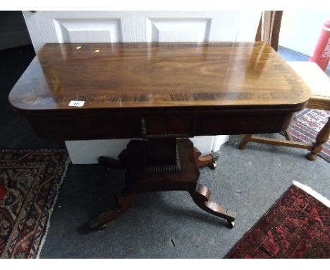 A Magnificent Regency Mahogany Crossbanded FoldOover Card Table circa 1820