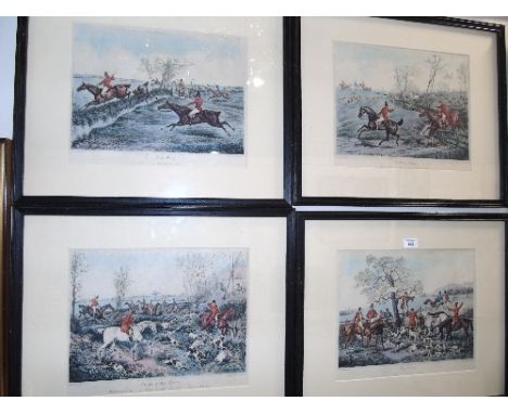 After H. ALKEN 'Drawing the Cover'; 'The Full Cry'; 'Getting Away' and 'The Death' Set of four colour prints. Published by Br