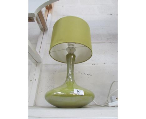 A retro style green pottery table lamp