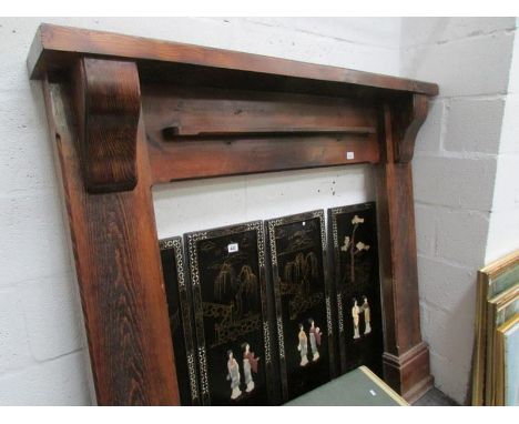 A large pine fire surround
Condition
Height of frame 140.5cm
Length of frame 149cm
Height of opening 109cm
Length of opening 