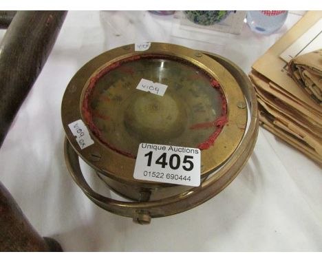 A brass ship's compass