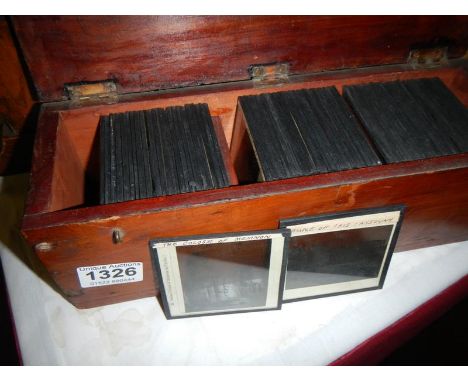 A box of magic lantern slides