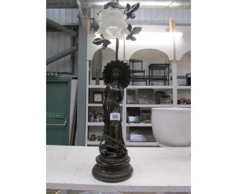 A girl with umbrella table lamp