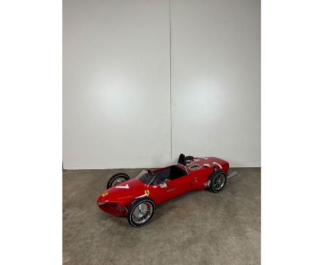 Fully functional Ferrari 156 electric model racing car hand built by Danny Davies in the UK. Red fiberglass body on an alumin