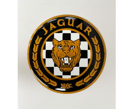Jaguar enamel sign. Reproduction. Dimensions (H x W x D): 41 x 41 x 1 cm. Condition: Excellent. Location: The Netherlands, Ti