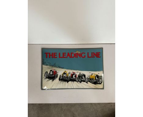 Shell "The Leading Line" enamel sign. Reproduction. Dimensions (H x W x D): 40 x 60 x 1 cm. Condition: Excellent. Location: T