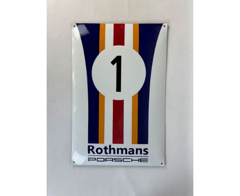 Rothmans Porsche enamel sign. Reproduction. Dimensions (H x W x D): 60 x 40 x 1 cm. Condition: Excellent. Location: The Nethe