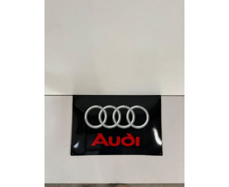 Audi enamel sign. Reproduction. Dimensions (H x W x D): 40 x 60 x 2 cm. Condition: Excellent. Location: The Netherlands, Tilb