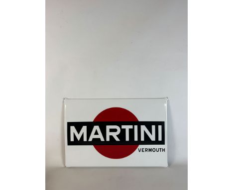 Martini Vermouth enamel sign. Reproduction. Dimensions (H x W x D): 40 x 62 x 2 cm. Condition: Excellent. Location: The Nethe