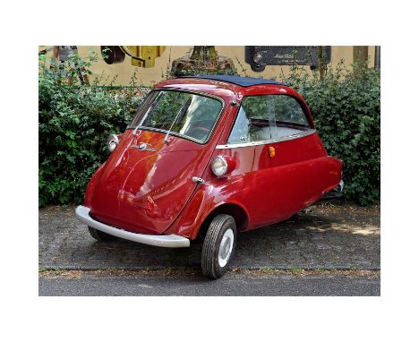 1962 BMW Micro Car Isetta 300 was developed and manufactured at the Bayrische Motorenwerke in Munich. The unladen weight of t