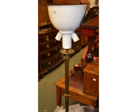 A brass standard lamp, 155cm high overall 